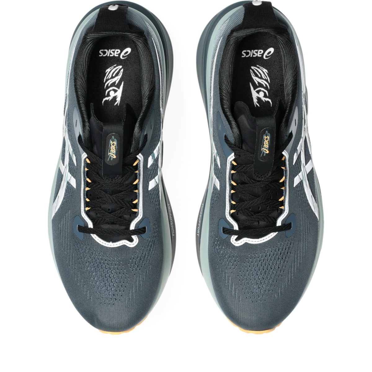 Asics Gel-Kayano 33 LITE-SHOW (M) in Lite Show/Orange Glow, top view