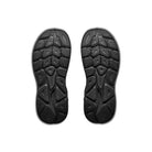 HOKA Clifton 11 Wide (2E) men's running shoe in Black/Black, outsole of the pair