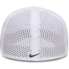 Nike Dri-FIT Advantage golf cap in White/Anthracite, back with perforated panels
