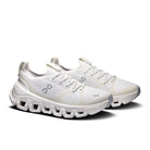 On Cloud X Tempo women's training shoe in Ivory/Ice, pair, front angle